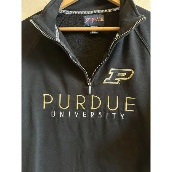 Purdue Jansport Quarter Zip Relaxed Fit 2XL - fits like a Large, runs small! - Picture 2 of 9